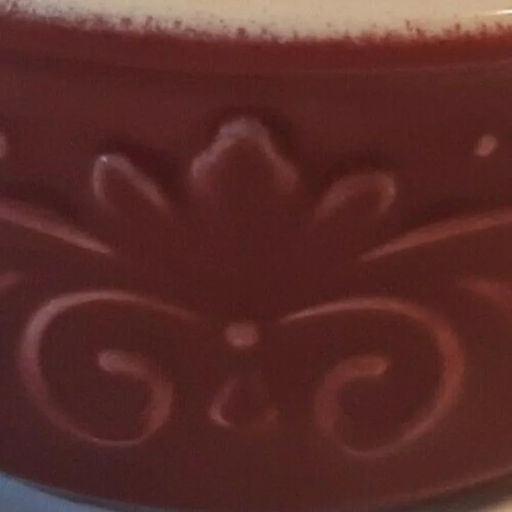 Red White Pfaltzgraff Ramekin Stoneware Dish